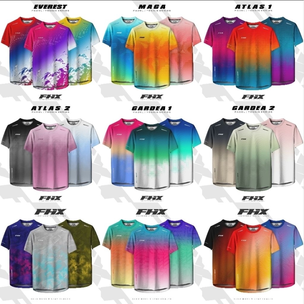FHX SERIES JERSEY FULL PRINTING CUSTOM SUBLIMIE PADLE TENNIS BADMINTON SPORTS