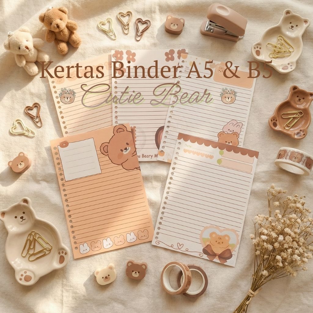 [Crayon Land] Loose Leaf/กระดาษ/เนื้อหา A5 & B5 Aesthetics Cutie Bear 80gsm & 100gsm (10 แผ่น)