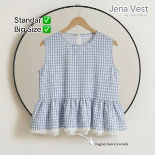 LBITZ - Jena Vest Inner Renda Atasan Wanita Top Inner Peplum Blouse Inner Balon Atasan Wanita Casual Rompi
