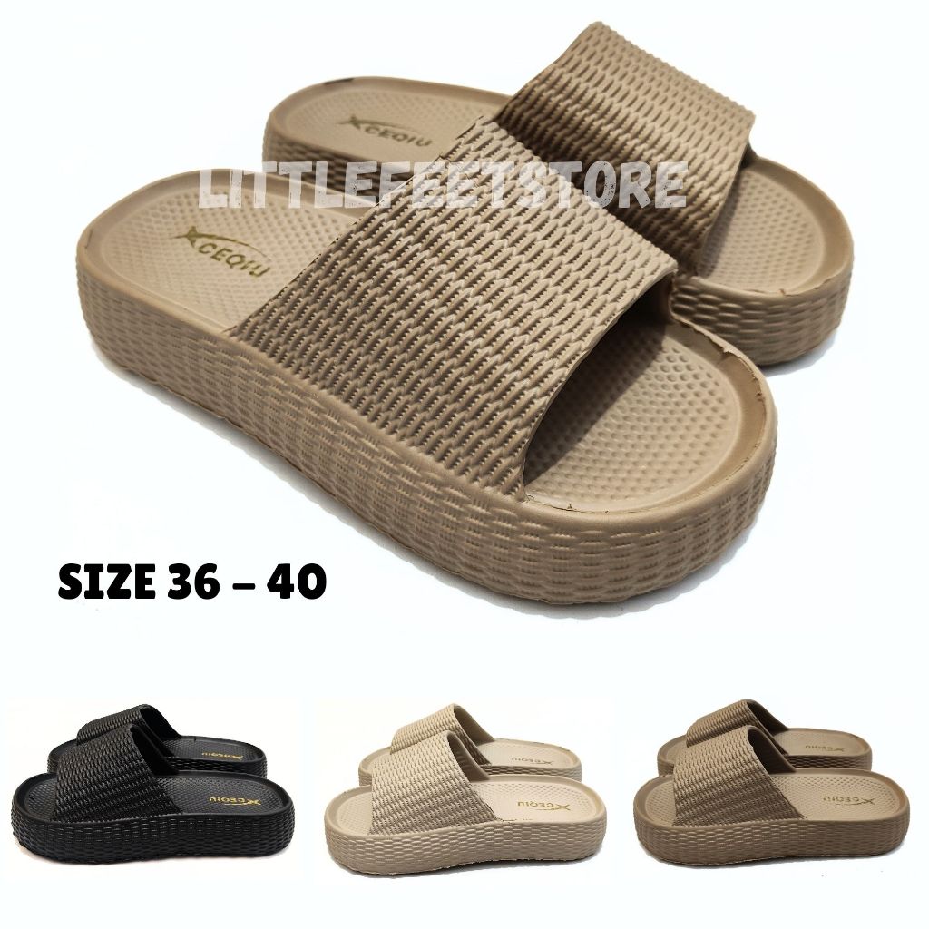 รองเท้าแตะผู้หญิง รองเท้าแตะ EVA แบบหนา Littlefeetstore