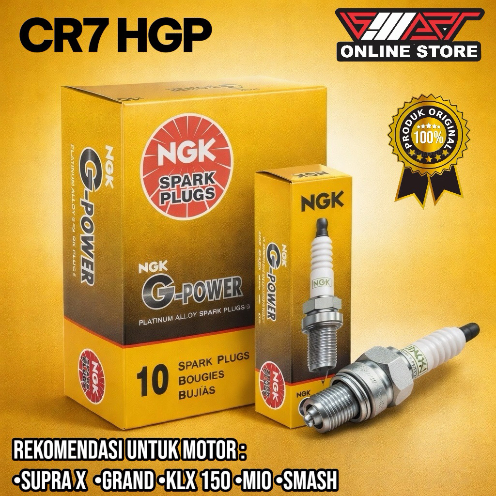 NGK G POWER CR7HGP SPARK PLUG (SUPRA/MIO/KLX/SMASH)