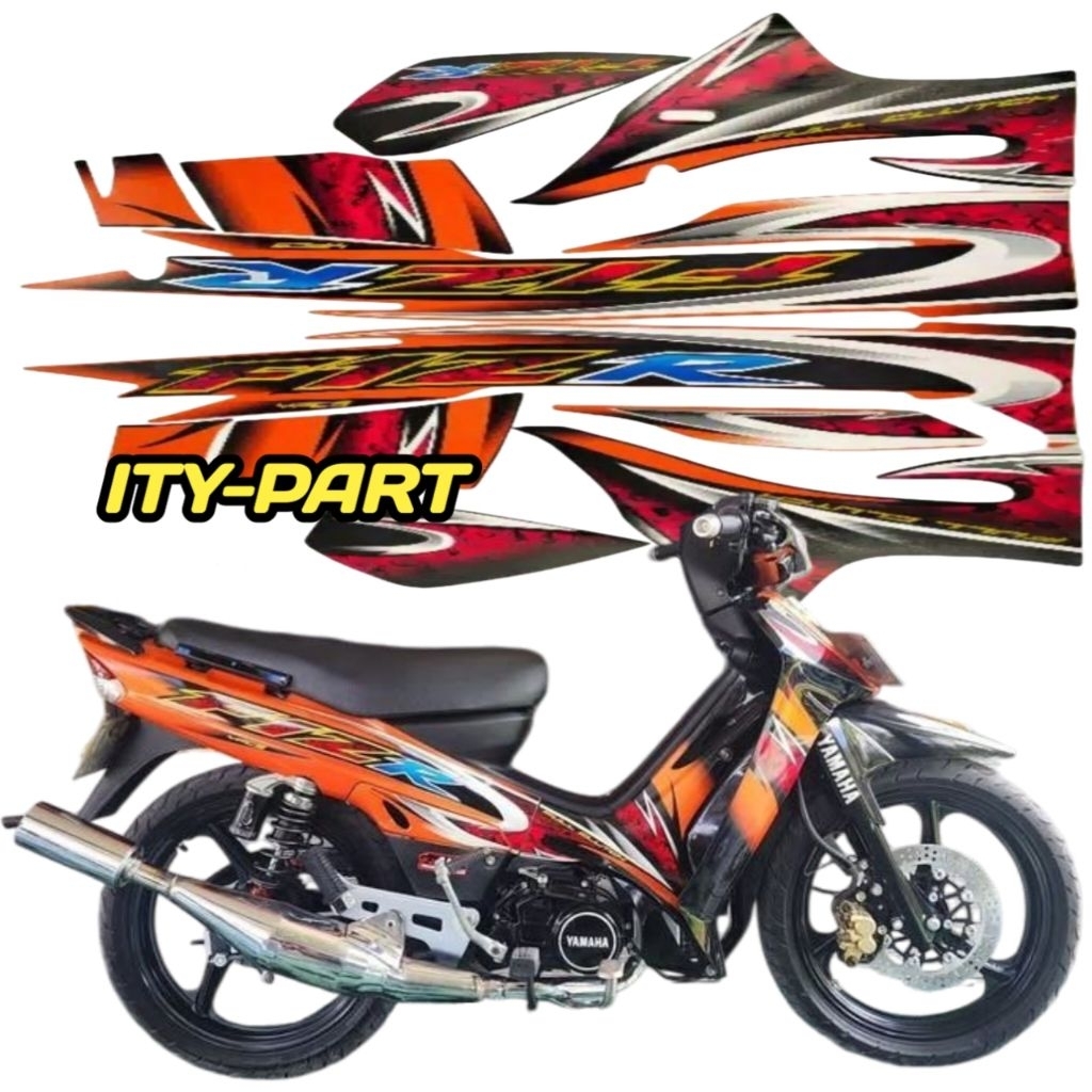 FIZ R สีดํา สีส้ม 2005 F1ZR FIZR สติ๊กเกอร์แถบ