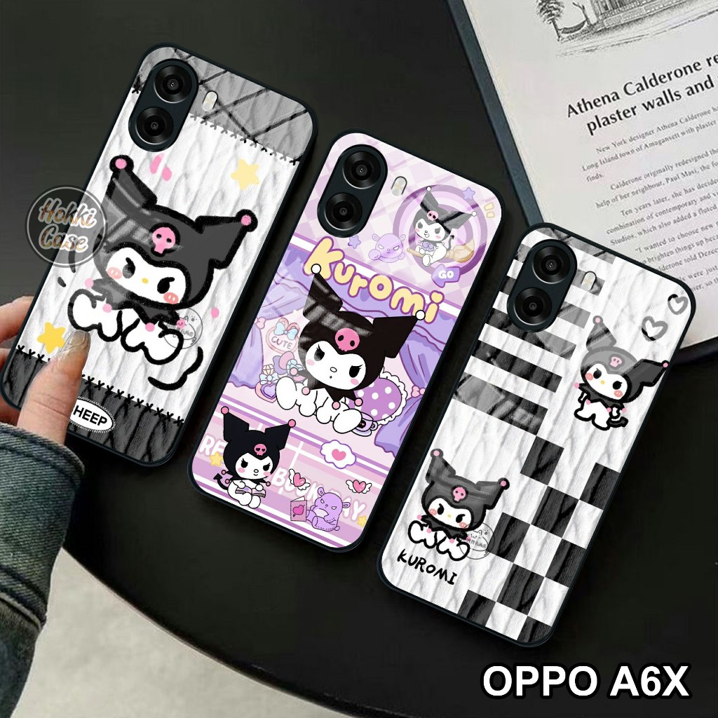 เคส HP Oppo A6X Kuromi Motif - เคส Oppo A6X Glass Softcase - เคส Oppo A6X - เคสซิลิโคน Oppo A6X - เค