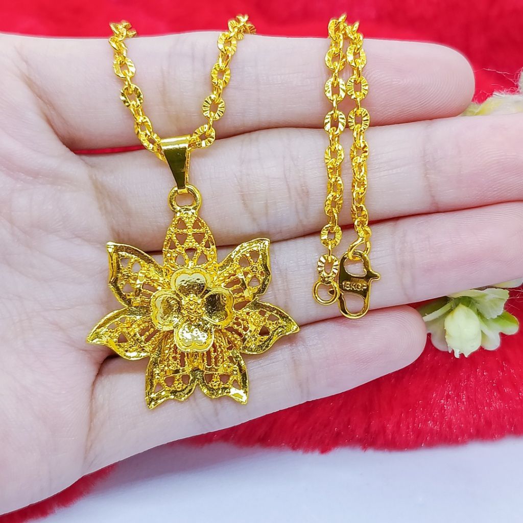 KENDARI NECKLACE 24K GOLD PLATED NECKLACE LENGTH 45CM