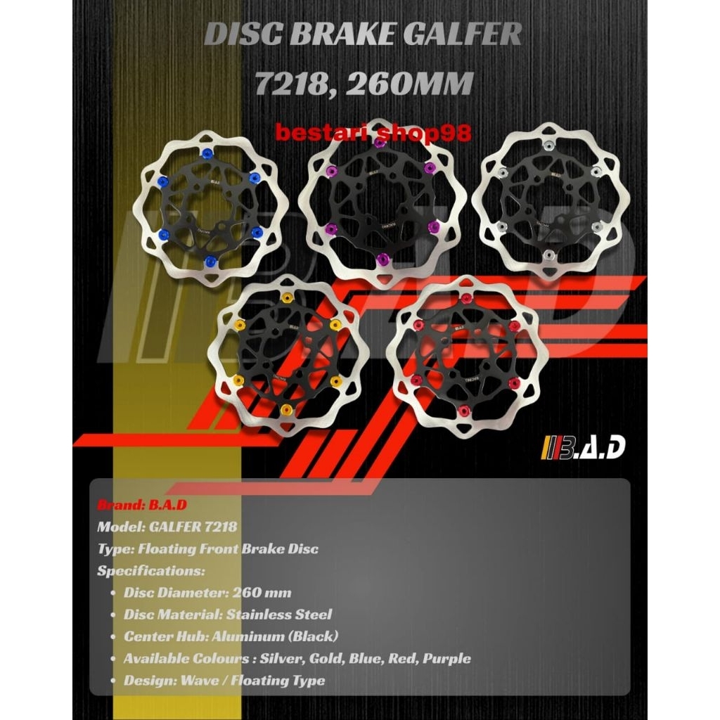ดิสเบรค Galfer 7218 ขนาด 260mm สําหรับมอเตอร์ไซค์ mx