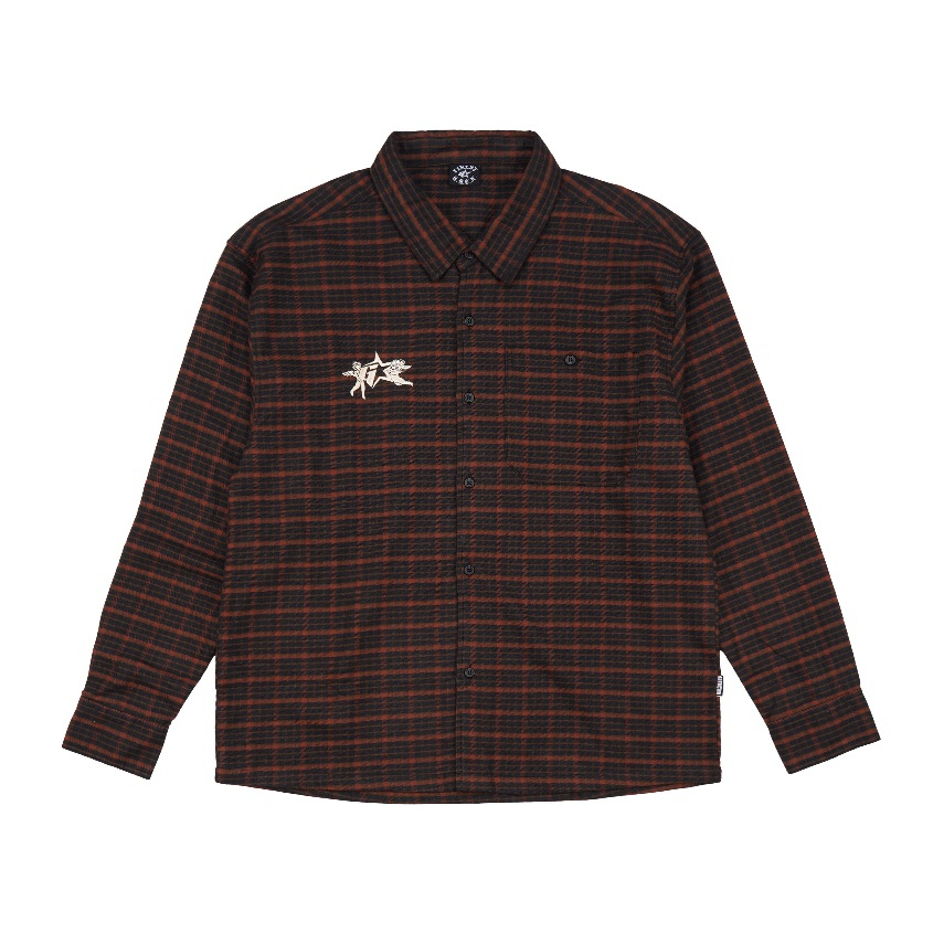 KEMEJA GDCK Flannel Shirt CUPFLA-Brown / Flannel Boxy / Flannel Shirt Boxyfit Brown Navy