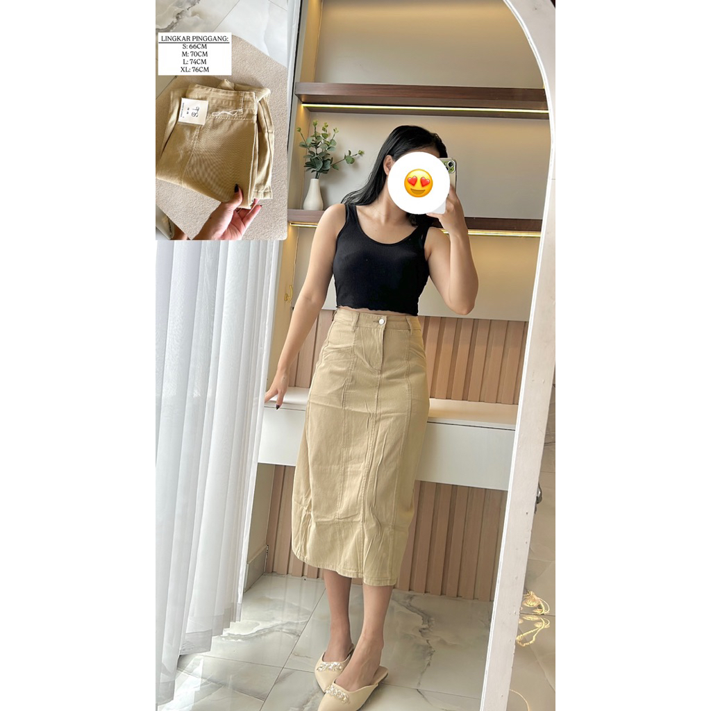 NEW JEANS SKIRT 5119 - KHAKI COLLECTION