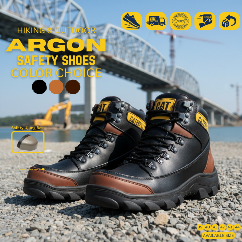 Original Caterpillar Argon รองเท้าเซฟตี้ผู้ชาย Steel Toe Touring Project Steel Toe Project Sepyy รองเท้าผู้ชายผู้หญิงหนัง