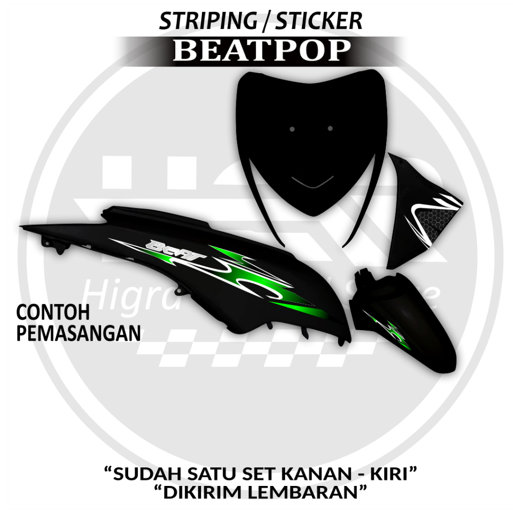 Honda Beat Pop รถจักรยานยนต์ Variation Striping Striping Lis Polet Mtf Varky การออกแบบล่าสุด