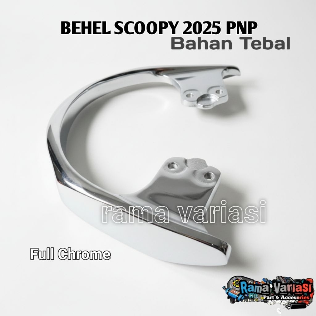 Behel Begel Scoopy ใหม่ 2025 FULL CHROME หนาวัสดุที่นั่งด้านหลัง Planer Honda Scoopy ใหม่ 2025 สี Kr