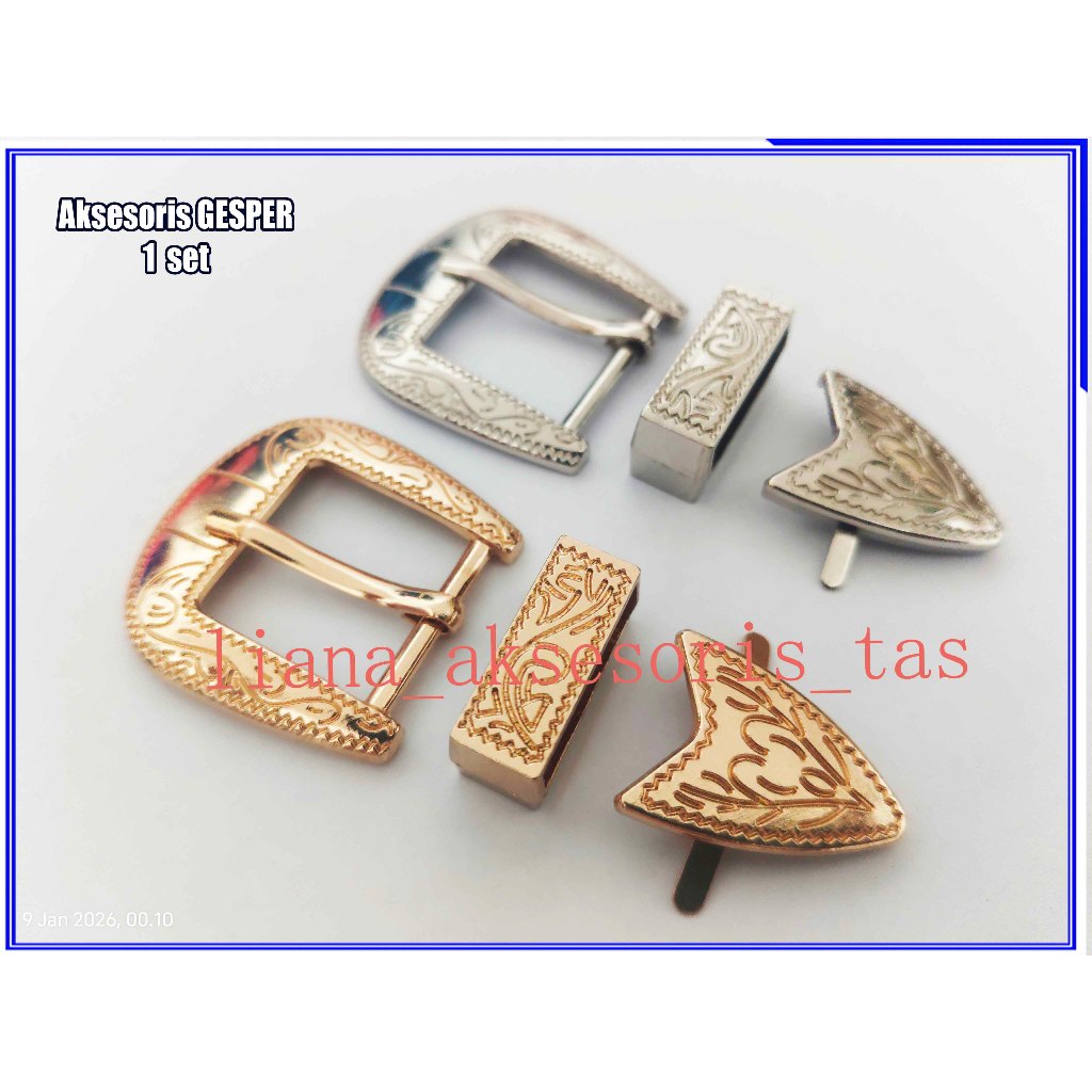1.set - Buckle Bakel 2cm Classic Batik Flower Belt Stud Buckle Retro Vintage Alloy Material