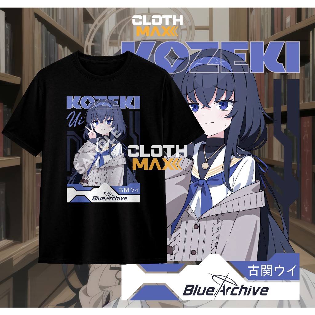 เสื้อยืดผู้ใหญ่ Kozeki Ui Blue Archive Soft Premium Combed เสื้อผ้า Tachibana Hikari Nozomi