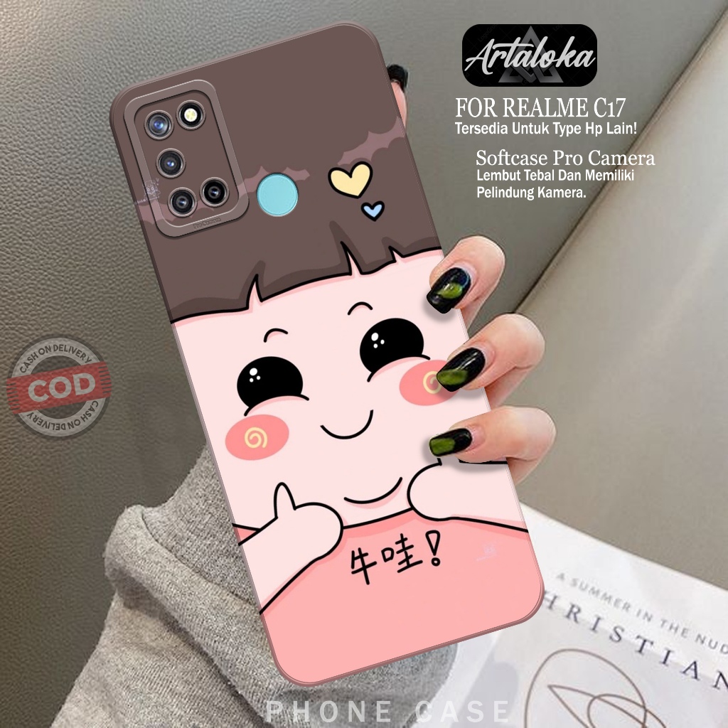HP Realme C17 Softcase Pro กล้องซิลิโคน Tpu Softcase Realme C17 แฟชั่นน่ารักการ์ตูนกรณียืดหยุ่นกรณี 
