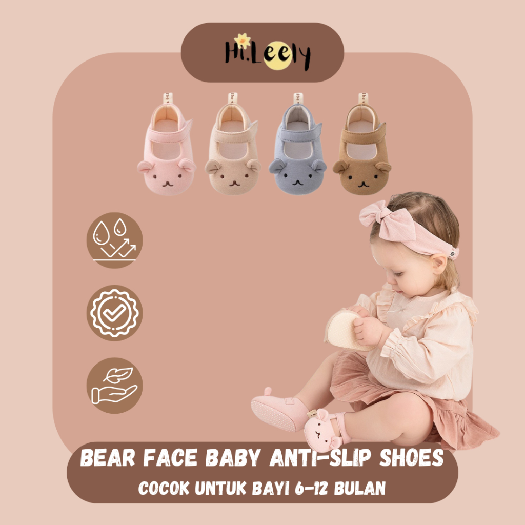 [6-12 MONTHS] BABY PREWALKER SHOES / CUTE BEAR BABY SHOES / ANTISLIP BABY SHOES / ANTI-SLIP BABY SHO
