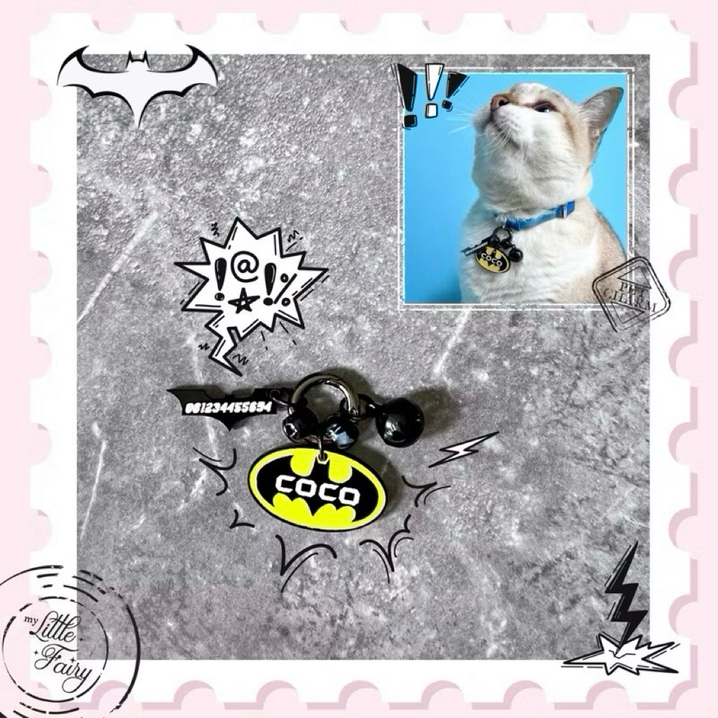 [CUSTOM NAME] Batman Pet Tag Custom Name Pet Tag Dog Cat Collar Dog Collar Dog Pendant Dog