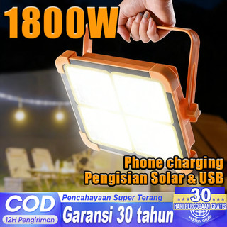 [Garansi 30 tahun] Lampu emergency Lampu darurat  tahan 24 jam Lampu LED Solar 2500W Lampu solar panel Professional Solar Lampu emergency Light Lampu darurat portabel IP65 kelas tahan air Multi-Fungsi Dapat mengisi daya ponsel