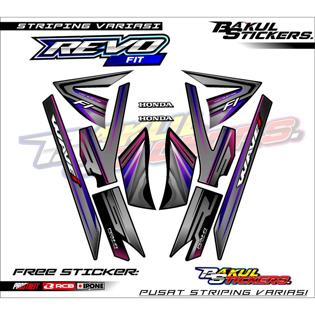 HONDA REVO FIT FI VARIATION STRIPING - WAVE THAILAND / HONDA REVO FIT FI MOTORCYCLE STICKER LIST