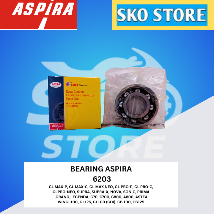 แบริ่ง 6203RS Aspira 11-6203RS/Laher 6203RS ของแท้