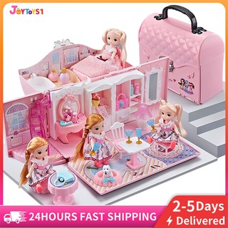 JOYTOYS1 Koper Kastil Mainan Kastil Anak-anak Rumah Putri Rumah Mainan Gadis Hadiah Ulang Tahun