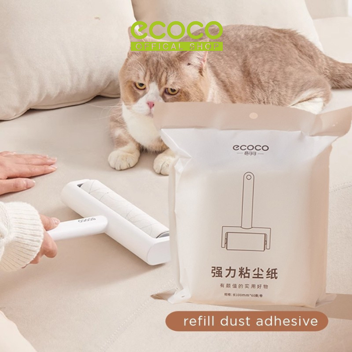 ECOCO รีฟิลฝุ่นผมกาว - ลูกกลิ้งทําความสะอาดเสื้อผ้าทําความสะอาดผมทําความสะอาดพรม