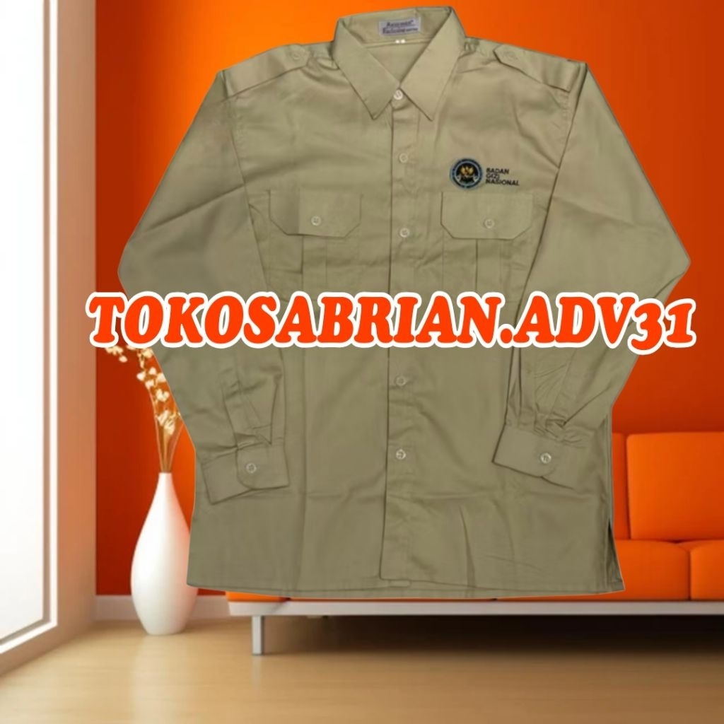 KEMEJA BGN Shirt National Nutrition Body BGN Uniform BGN Cream Shirt