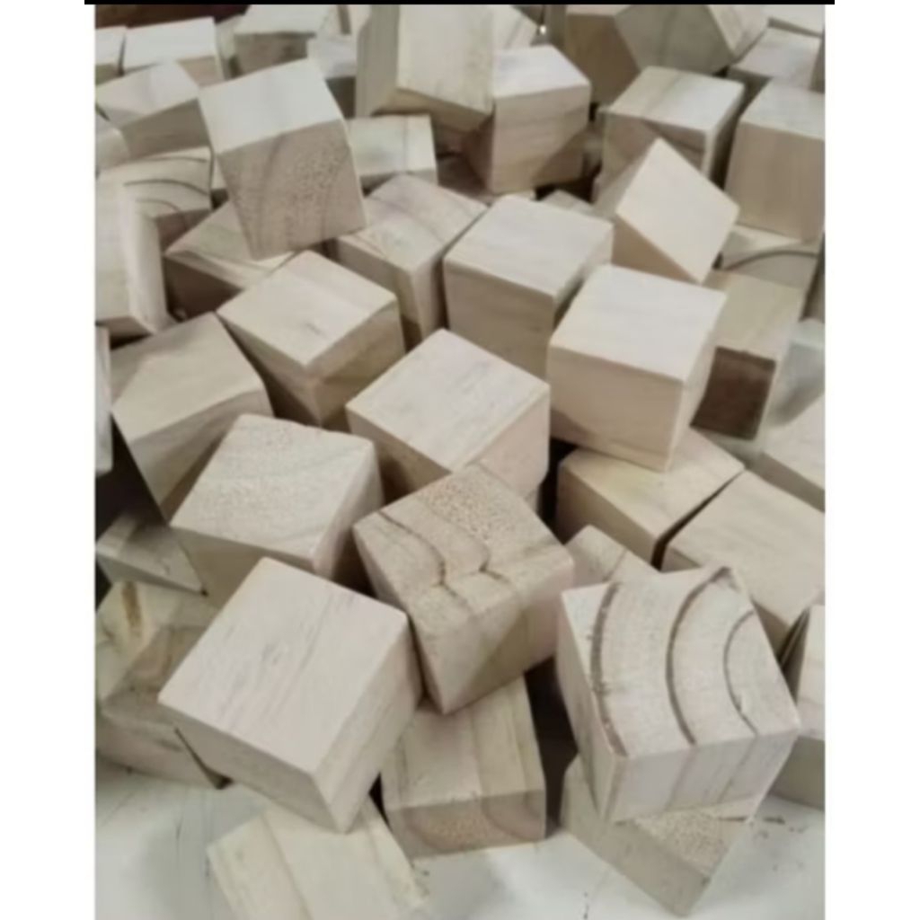 Solid Wood CUBE Blocks/WOOD CUBE AASTETIC กระดาษทรายละเอียด 6 ด้าน