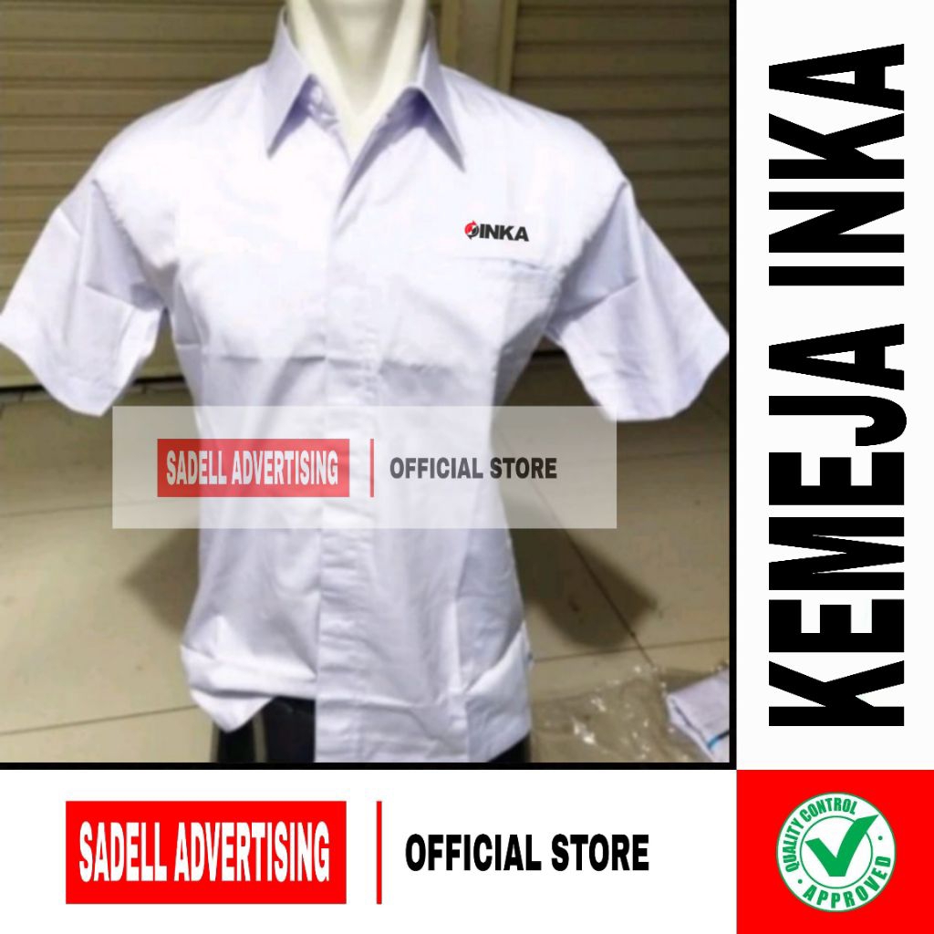 KEMEJA INKA เสื้อ INKA Uniform INKA เสื้อเชิ้ตปักผู้ชายแขนสั้นสีขาว