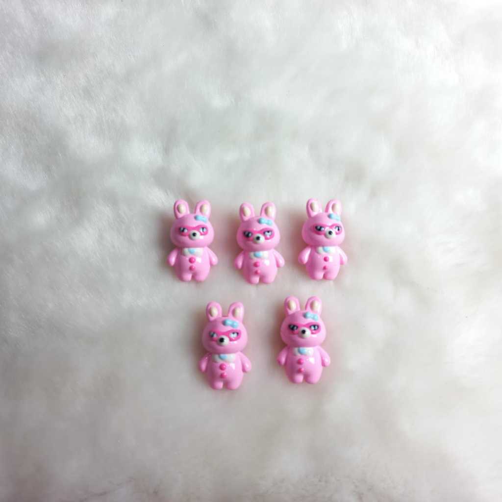 PINK, BROWN JELLYCAT KEWONG BUNNY ACRYLIC BEADS