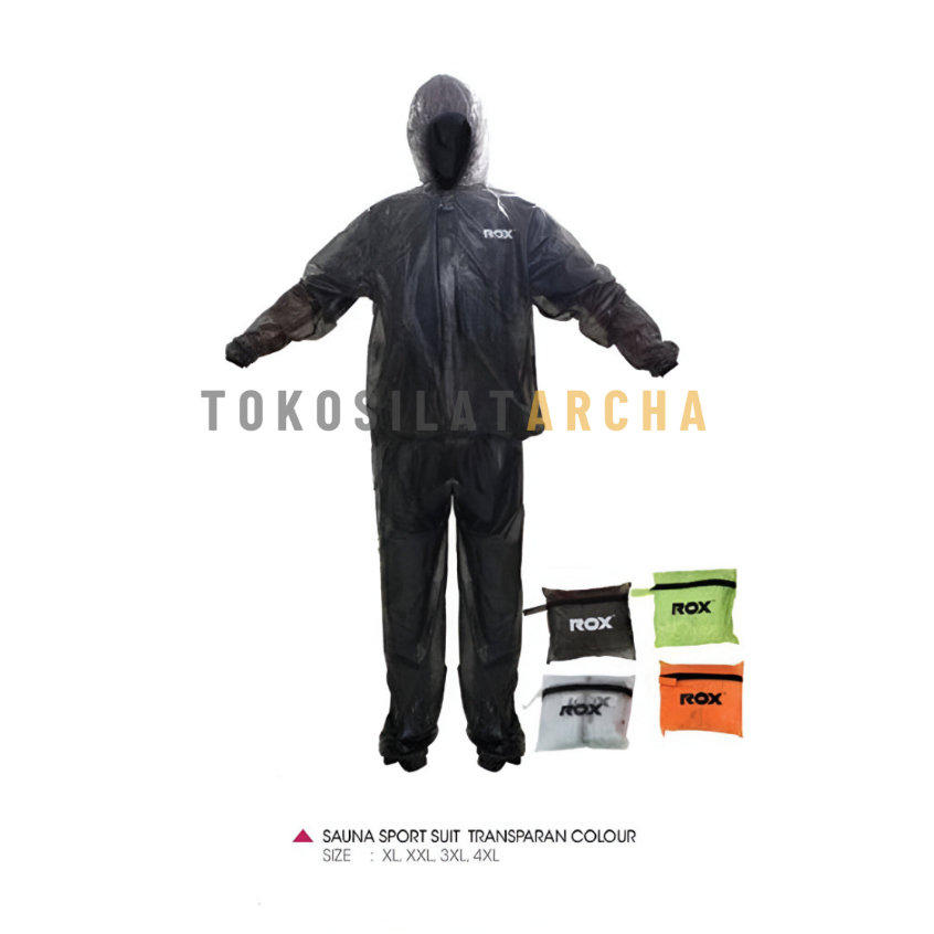 Sauna Suit Rox Transparan / Baju Sauna / Jaket Joging / Baju Joging Sauna Rox / Mantel Hujan