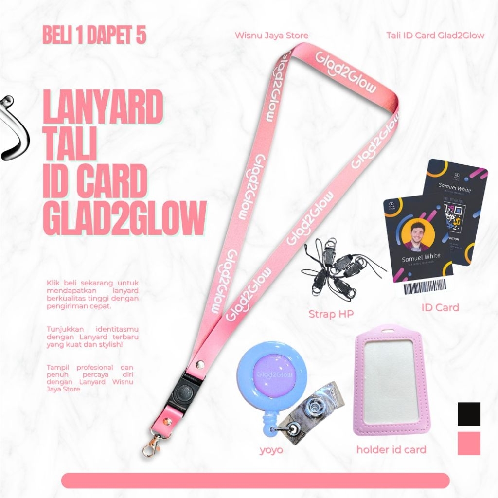 QUALITY GLAD2GLOW ID CARD LANYARD/STRAP!! G2G LANYARD ! ส่งวันนี้~