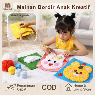 Paket Menjahit Anak - Kit Benang Jahit Hewan Kartun Aman untuk Anak 3 Tahun ke Atas