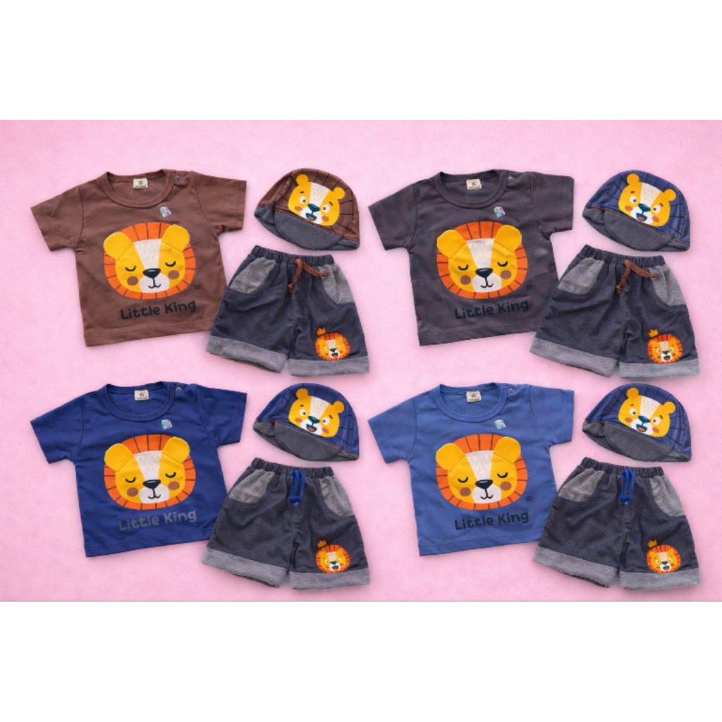 KATUN ชุดเด็กทารก ไซส์ 3-12 เดือน เสื้อผ้าเด็กผู้ชาย ชุดกางเกงและหมวก ชุดเสื้อผ้าเด็กผ้าฝ้ายนุ่ม