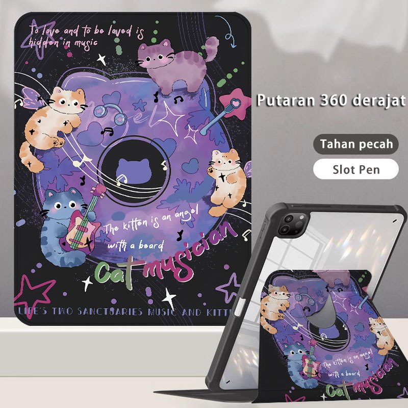 360 Rotation 3 Folding Case Recording Element Motif° Smart Auto Lock - ดีไซน์เฉพาะสําหรับ XPAD 11"/X