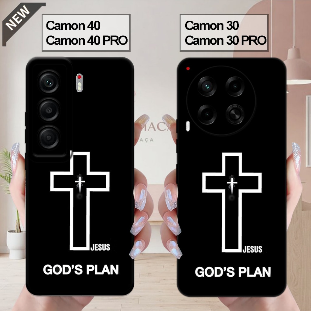 เคส Tecno CAMON 40 | CAMON 40 Pro _เคส CAMON 30 | CAMON 30 PRO - ปลอกสีดําใสยืดหยุ่น