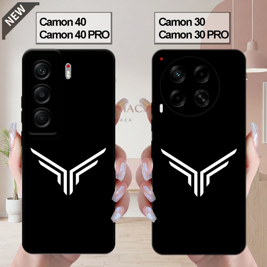 เคส Tecno CAMON 40 | CAMON 40 Pro _เคส CAMON 30 | CAMON 30 PRO - ปลอกสีดําใสยืดหยุ่น