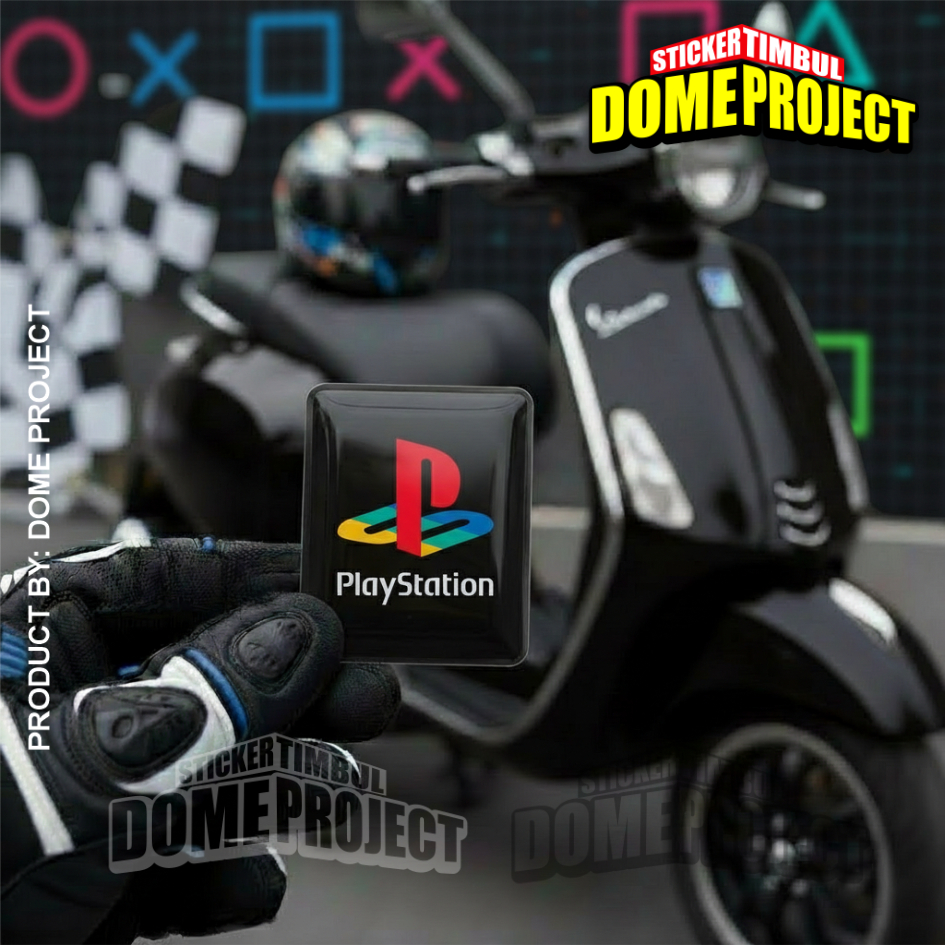 PLAYSTATION TIE STICKER RAISED VESPA TIE EMBLEM FLEXIBLE