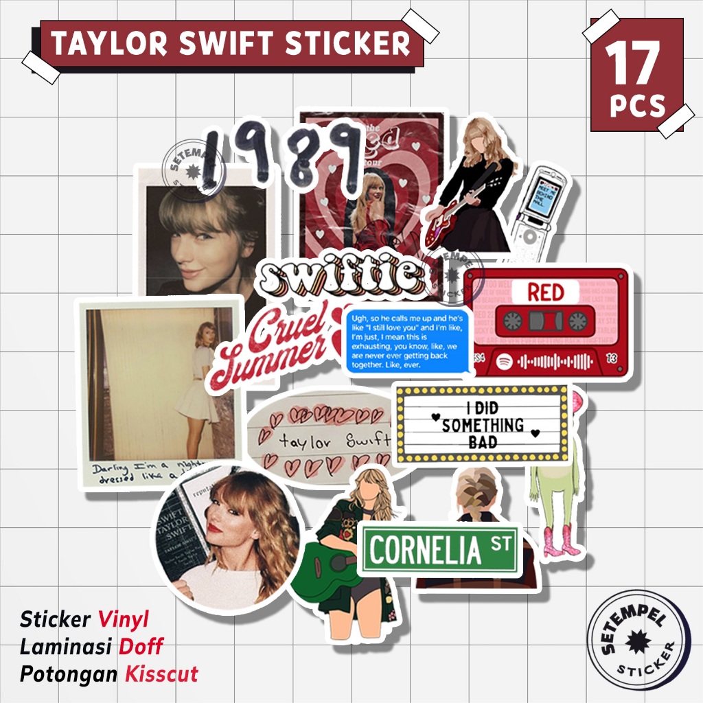 TAYLOR SWIFT Sticker Pack 17 ชิ้น | สติ๊กเกอร์ swift TAYLORS