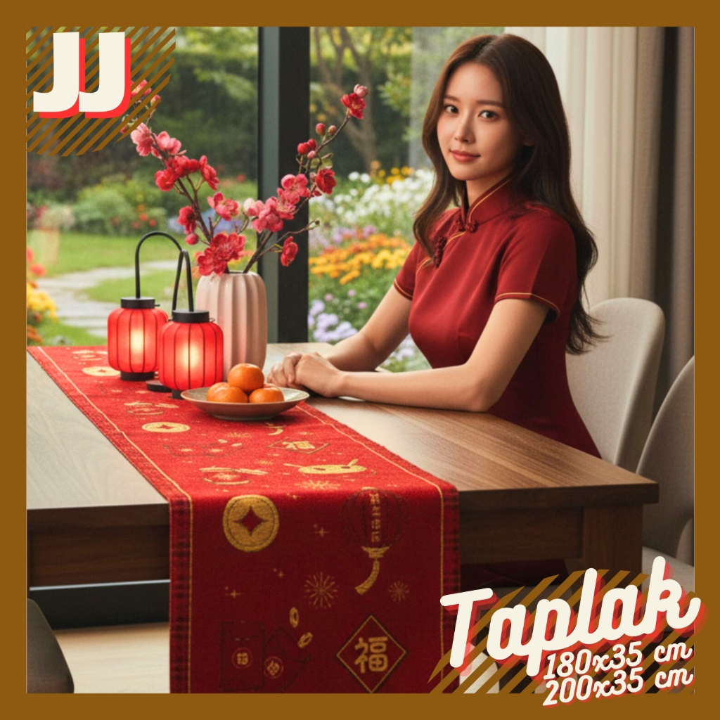 TABLE RUNNER PREMIUM LUXURY CHINESE NEW YEAR EDITION จีนใหม่ YEAR 180X35 และ 200X35 CM CNY
