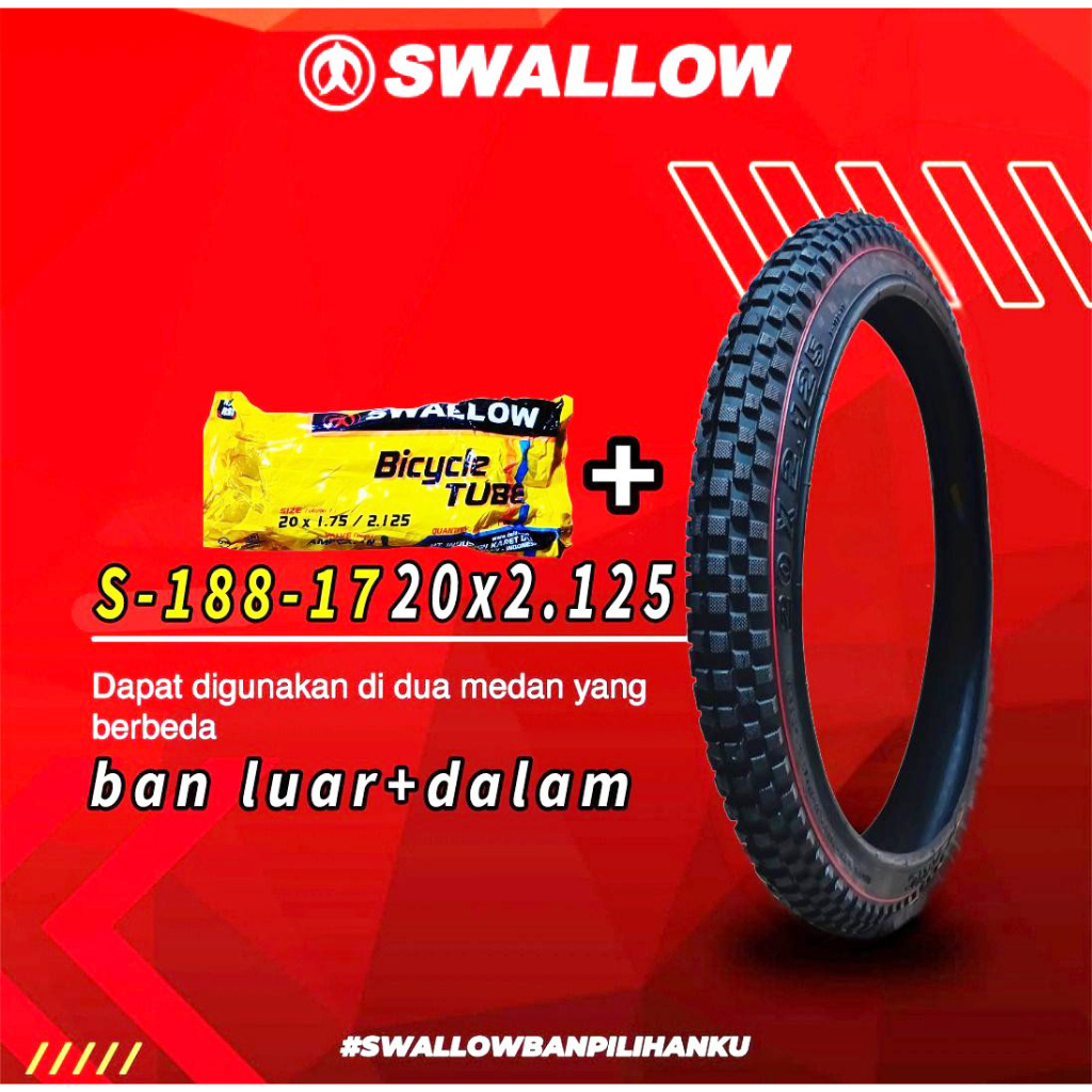 20 x 2.125 sepdeda BMX กลืนยางใน / 20 นิ้ว 20 x 2.125 ยางรถจักรยาน