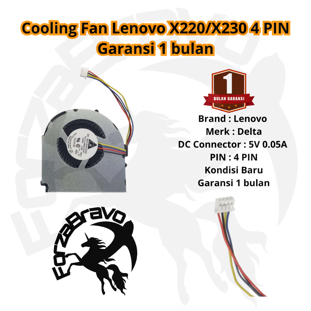 พัดลมระบายความร้อน Lenovo ThinkPad X220 X230 X230I X230T 4 PIN Delta KSB06105HBDC รับประกัน 1 เดือน