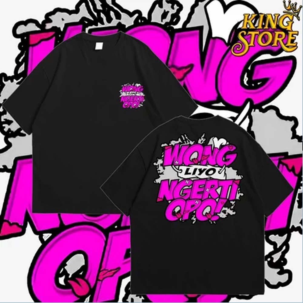 เสื้อยืดผู้ชาย Distro เสื้อยืด Wong Liyo Ngerti Opoo Words / เสื้อยืด Premium Distro