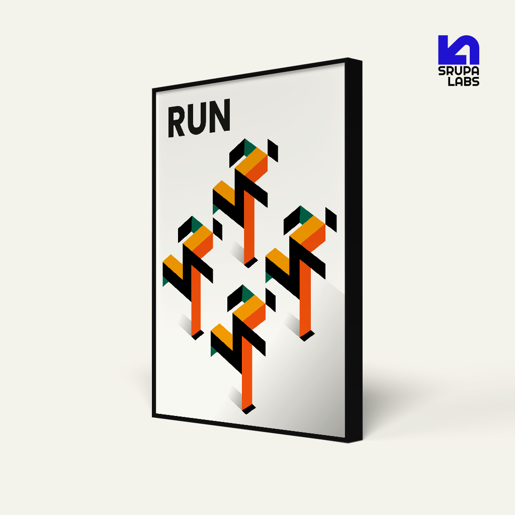 Bauhaus Dynamic Run 40x60 cm Frame & MDF Poster | 30x40 ซม | 20x30 ซม