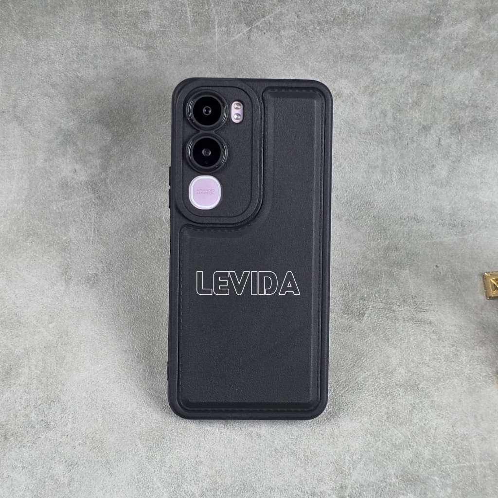 เคสหรู Leather Pro Camera สีดํา Vivo Y21D Vivo Y400