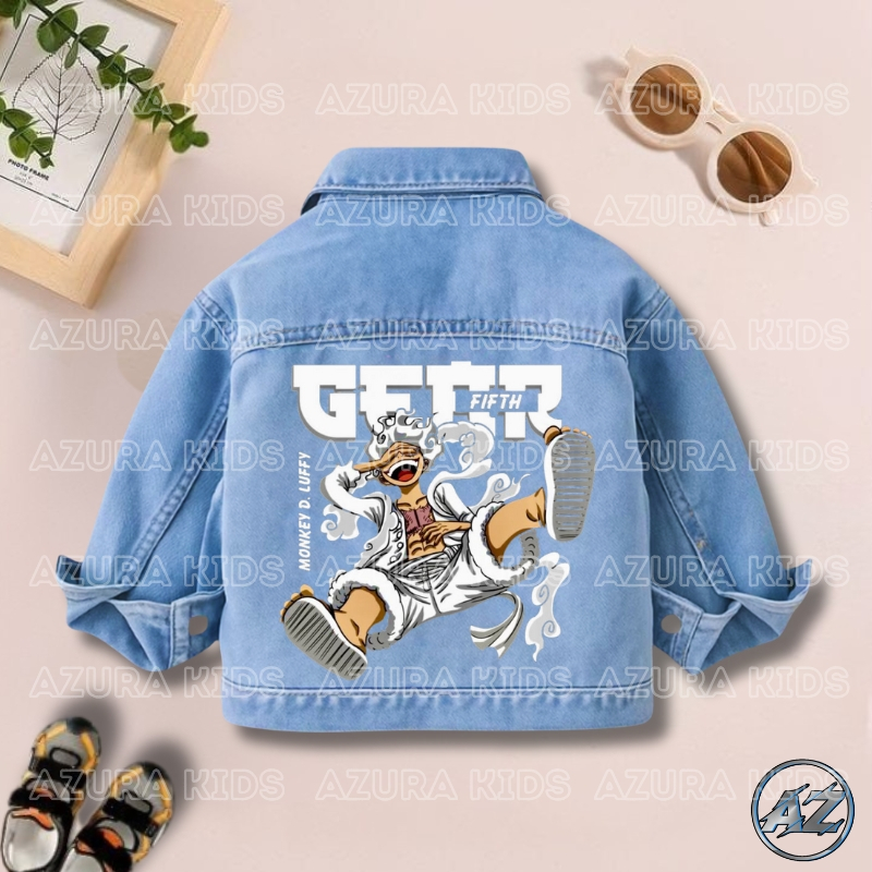 One piece snow blue & snow black แจ็คเก็ตยีนส์เด็ก...อายุ 1 ถึง 7 ปี
