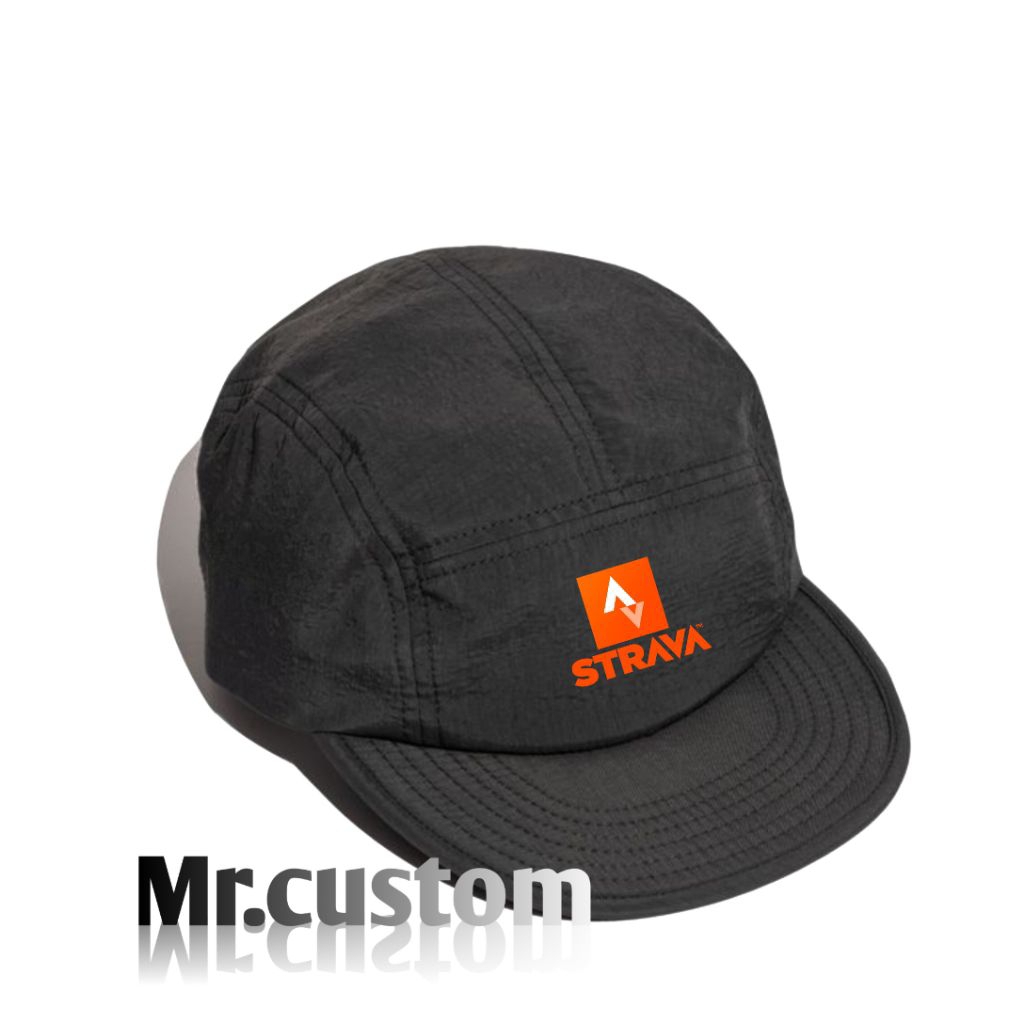 หมวกวิ่งร่มชูชีพ Strava Logo 5 Panel