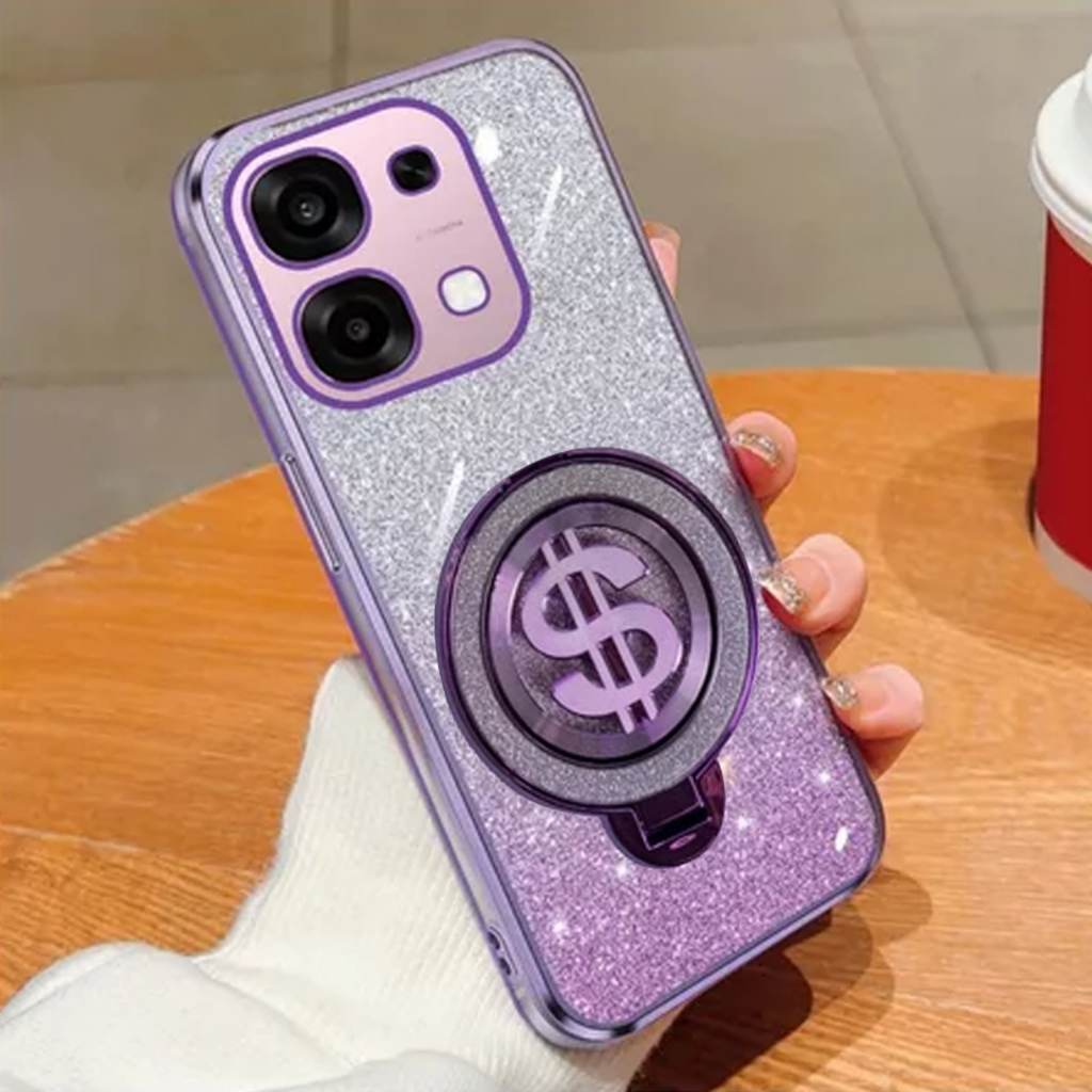 HP OPPO A6 PRO Glitter Dollar Ring Stand เคสชาร์จไร้สาย