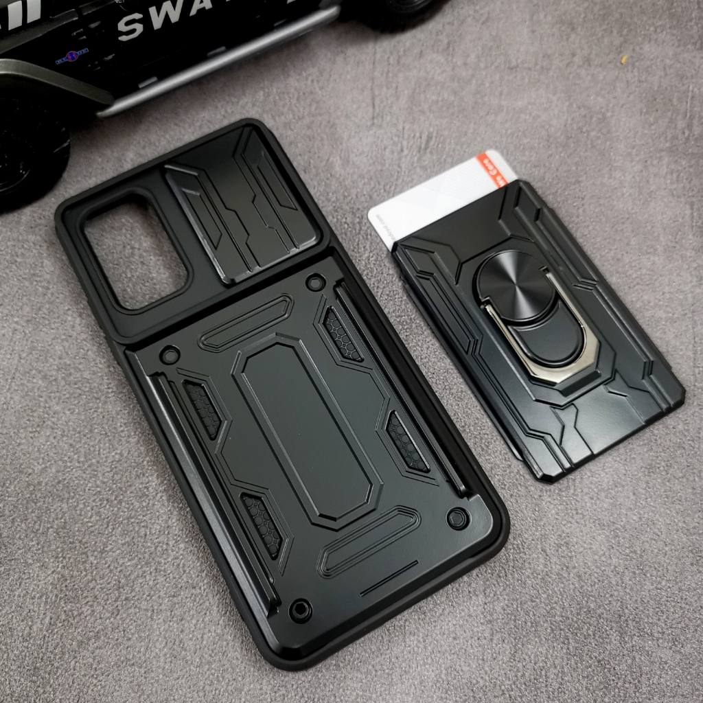 Realme V20 5G - CardX Flip Lens Card Ring Army Armor Case กันกระแทก