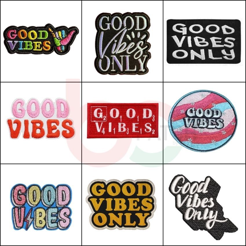 BCP VOL-04 GOOD VIBES เฉพาะโลโก้ PATCH คอมพิวเตอร์ EMBROIDERY BADGE COLLECTION สี FULL 7-8 ซม.