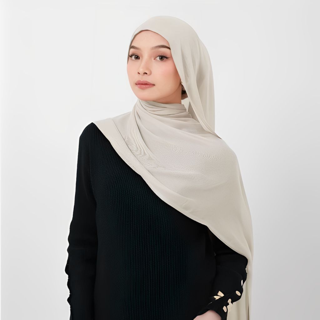 Pashmina ลาย้เหนียว Modal ผ้าคลุมไหล่พรีเมี่ยมธรรมดา Hijab - Pashmina ลาย้เหนียว Modal Hijab ผ้าคลุม