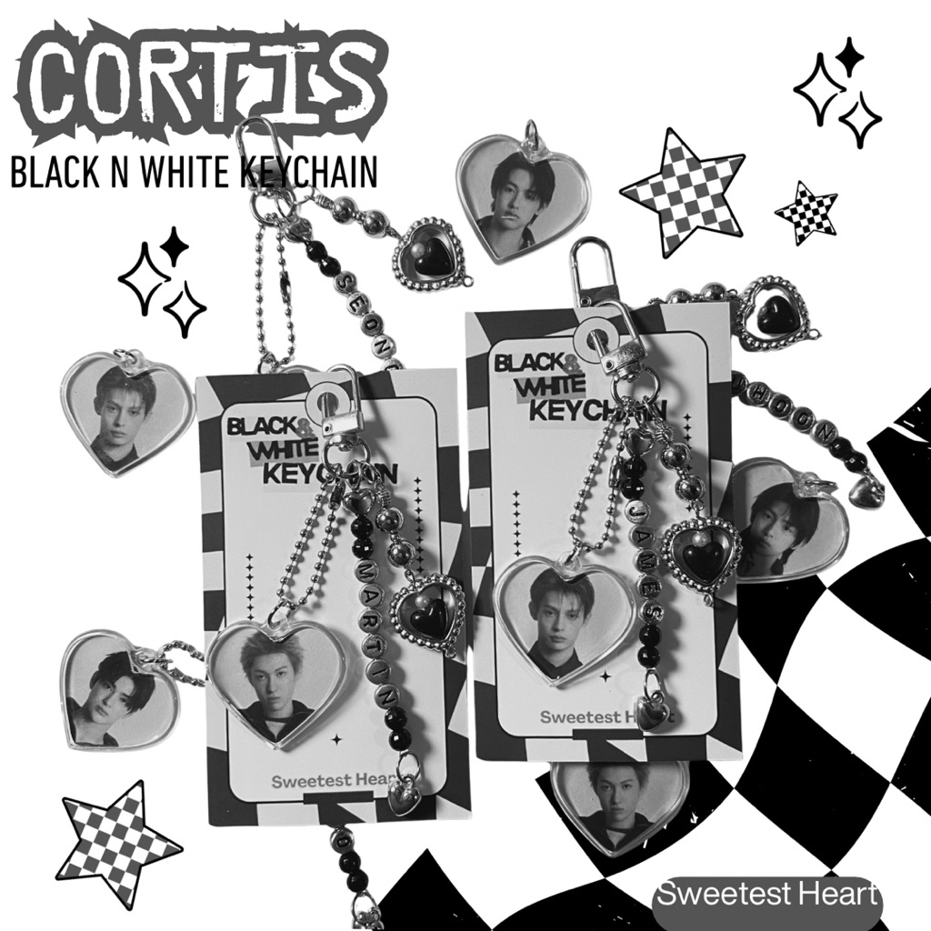 [ปรับแต่งได้] สายคล้องโทรศัพท์ CORTIS BW Ver | พวงกุญแจ COER | พวงกุญแจ Kpop